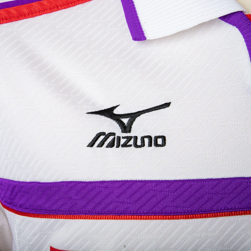 Camisa Fiorentina Away 2001/02 - Retrô Mizuno Masculino - Branco e roxo