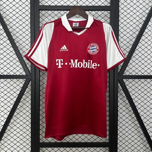 Camisa Bayern de Munique Home 2004/05 - Retrô Adidas Masculino - Vermelho e Branco