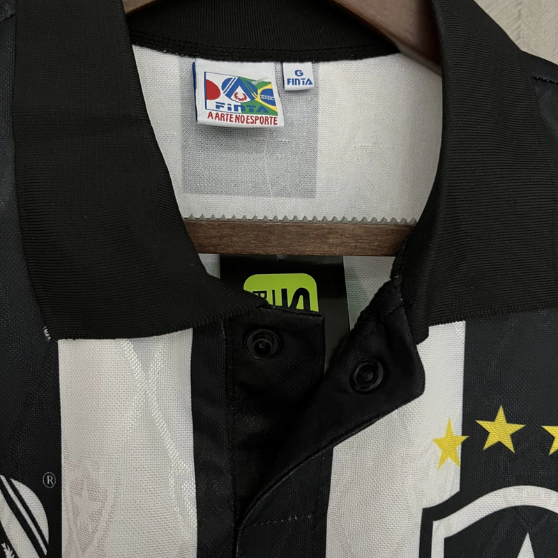 Camisa Botafogo Home 1995/96 - Retrô Finta Masculino - Preto e Branco