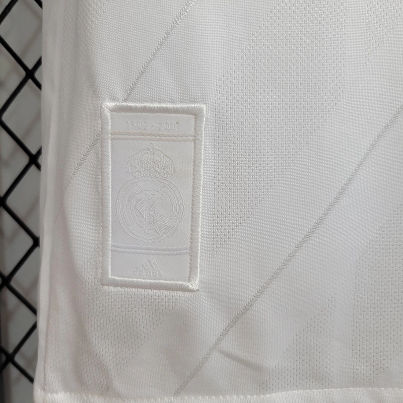Camisa Real Madrid Home 2017/18 Manga Longa - Retrô Adidas Masculina - Branca
