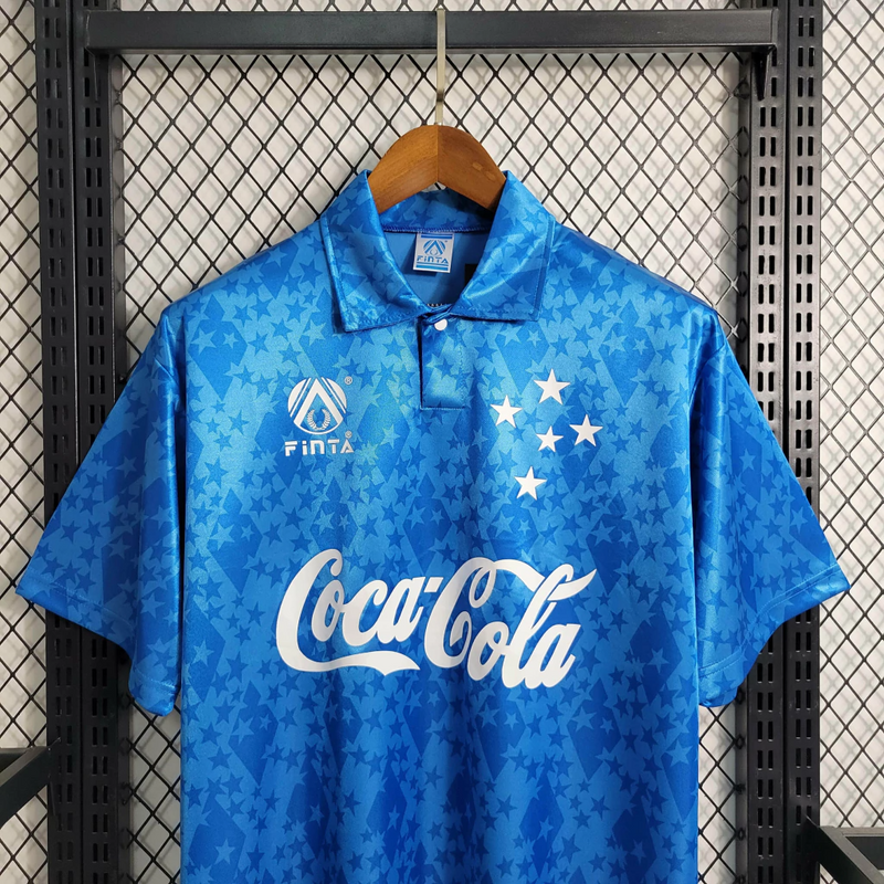 Camisa Cruzeiro Home 1993/94 - Retrô Finta Masculino - Azul