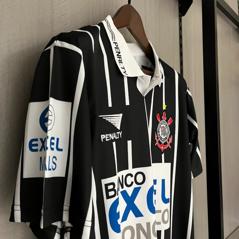 Camisa Corinthians Away 1996/97 - Retrô Penalty Masculino - Preto e Branco