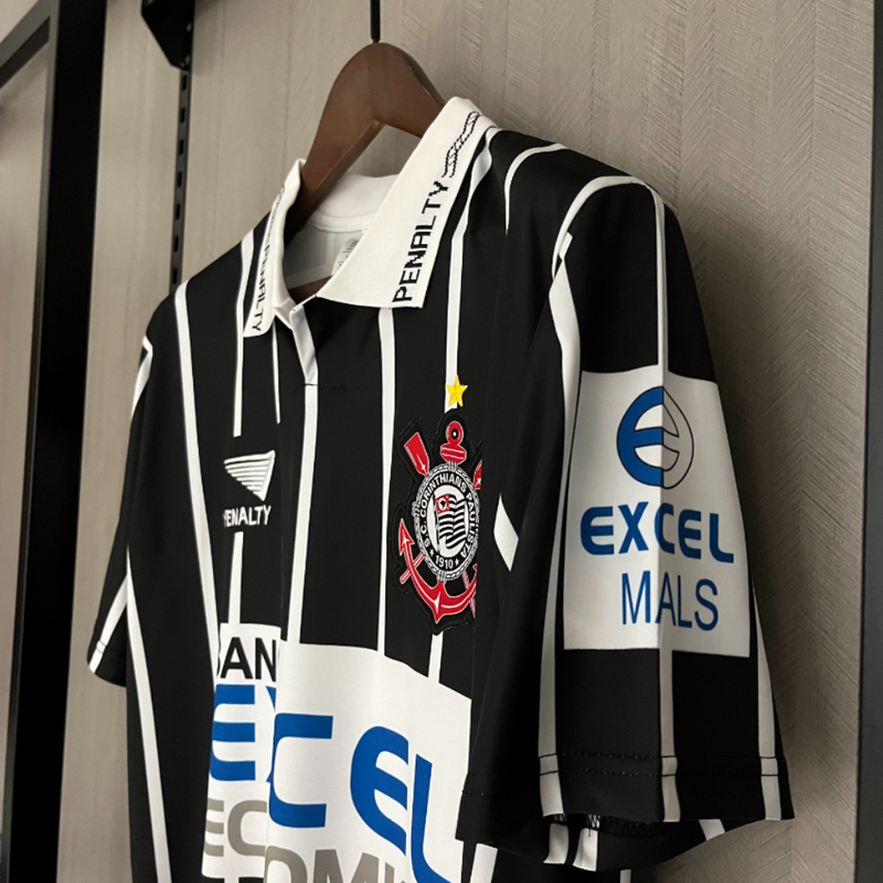 Camisa Corinthians Away 1996/97 - Retrô Penalty Masculino - Preto e Branco