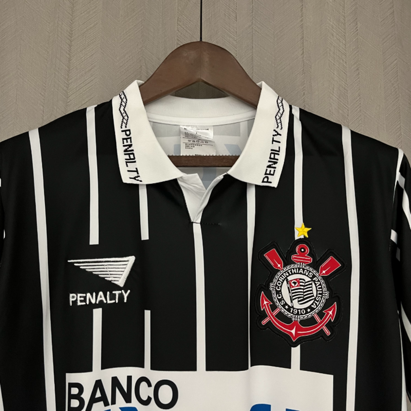 Camisa Corinthians Away 1996/97 - Retrô Penalty Masculino - Preto e Branco
