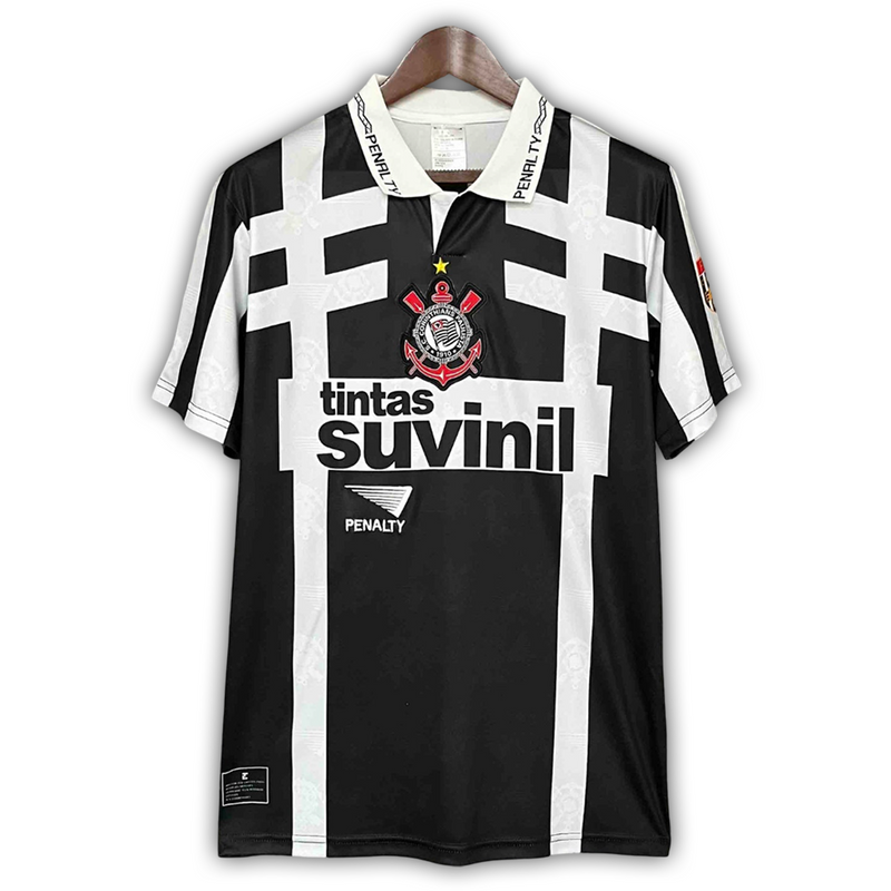 Camisa Corinthians Away 1995/96 - Retrô Penalty Masculino - Preto e Branco