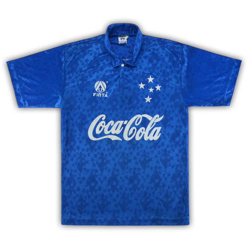 Camisa Cruzeiro Home 1993/94 - Retrô Finta Masculino - Azul
