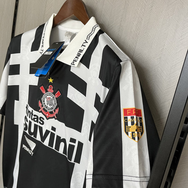 Camisa Corinthians Away 1995/96 - Retrô Penalty Masculino - Preto e Branco