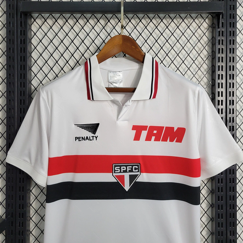 Camisa São Paulo Home 1993/94 - Retrô Penalty Masculino - Branco