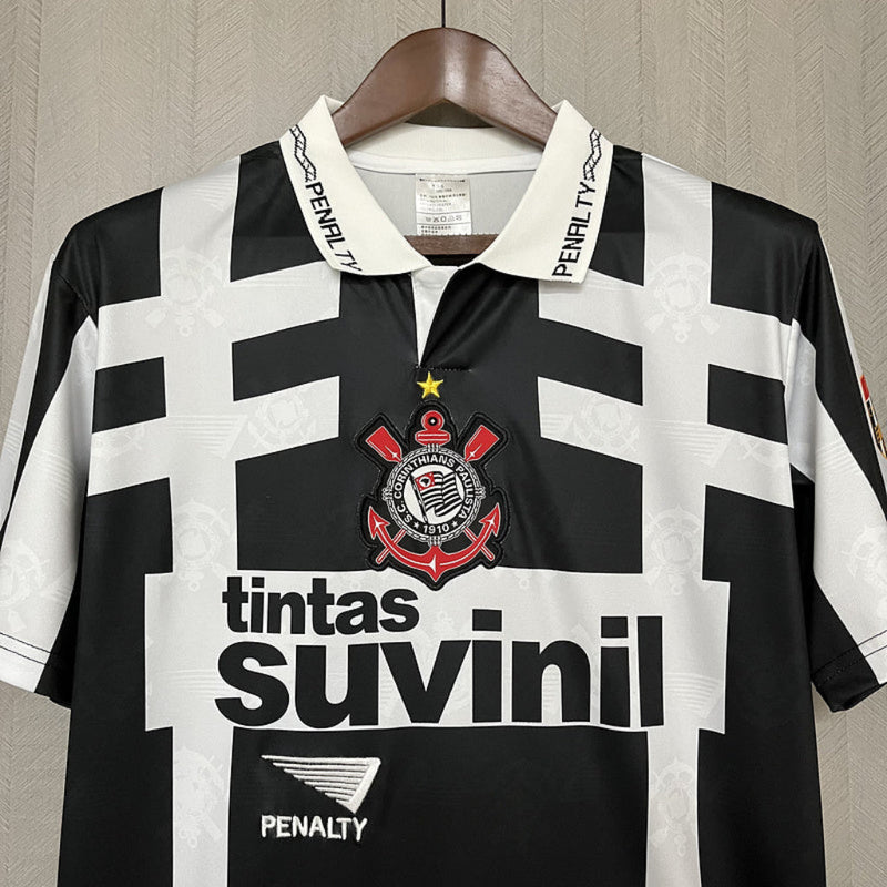 Camisa Corinthians Away 1995/96 - Retrô Penalty Masculino - Preto e Branco