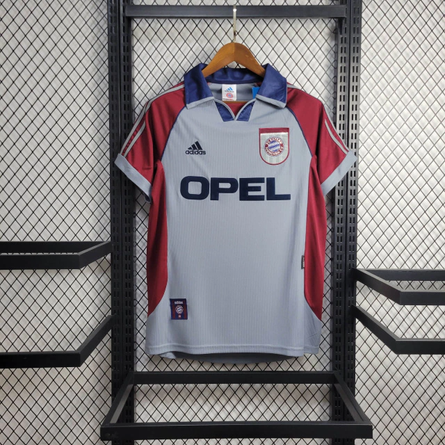 Camisa Bayern de Munique Third 1999/00 - Retrô Adidas Masculino - Branco e Vermelho