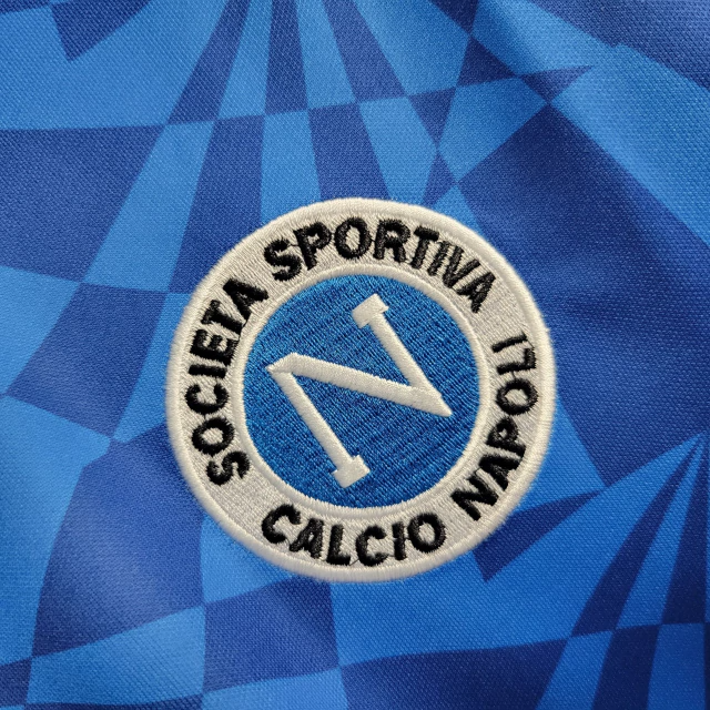 Camisa Napoli Home 1991/93 - Retrô Umbro Masculino - Azul