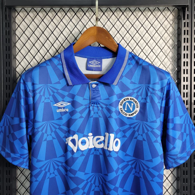 Camisa Napoli Home 1991/93 - Retrô Umbro Masculino - Azul