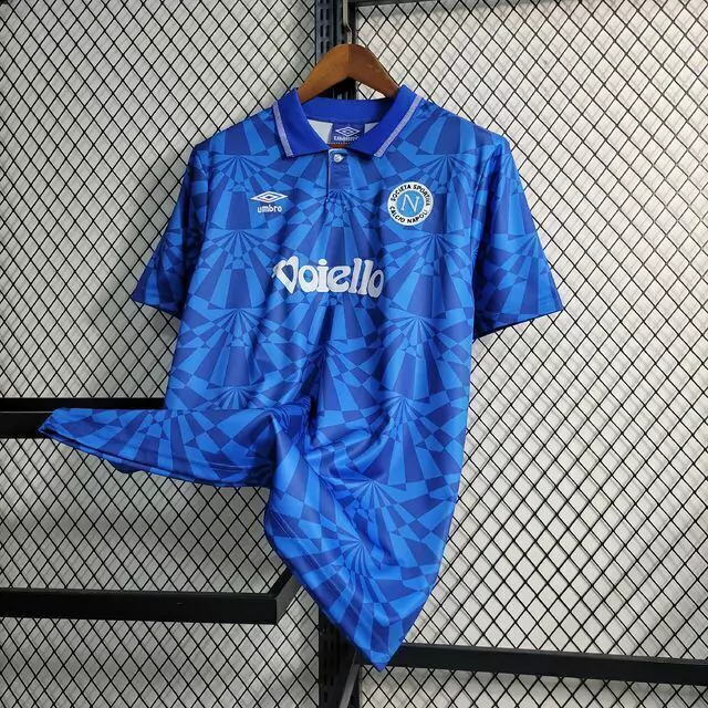 Camisa Napoli Home 1991/93 - Retrô Umbro Masculino - Azul