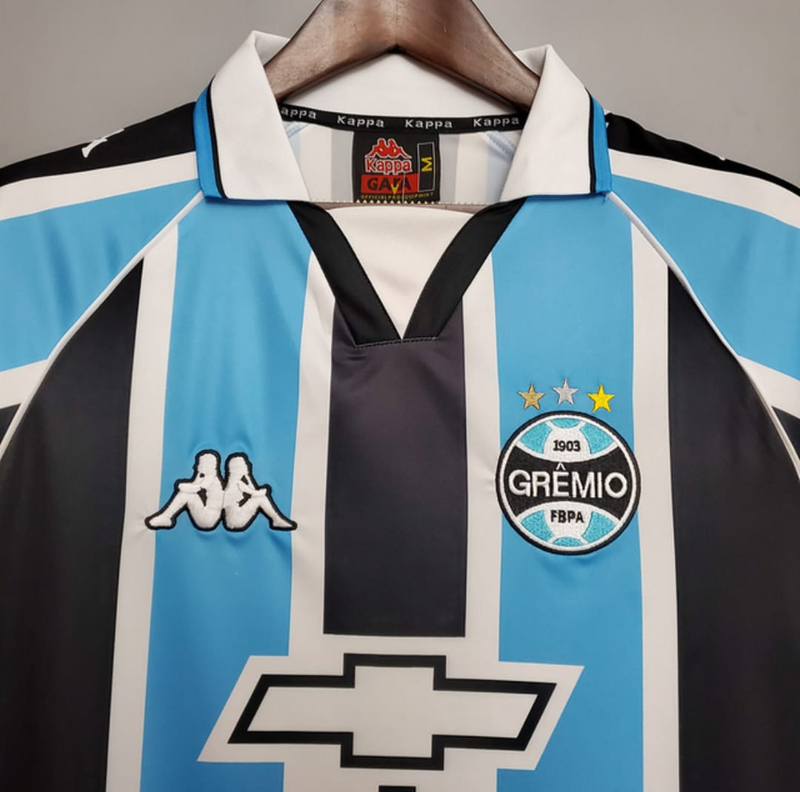 Camisa Grêmio Home 2000/01 - Retrô Kappa Masculino - Tricolor
