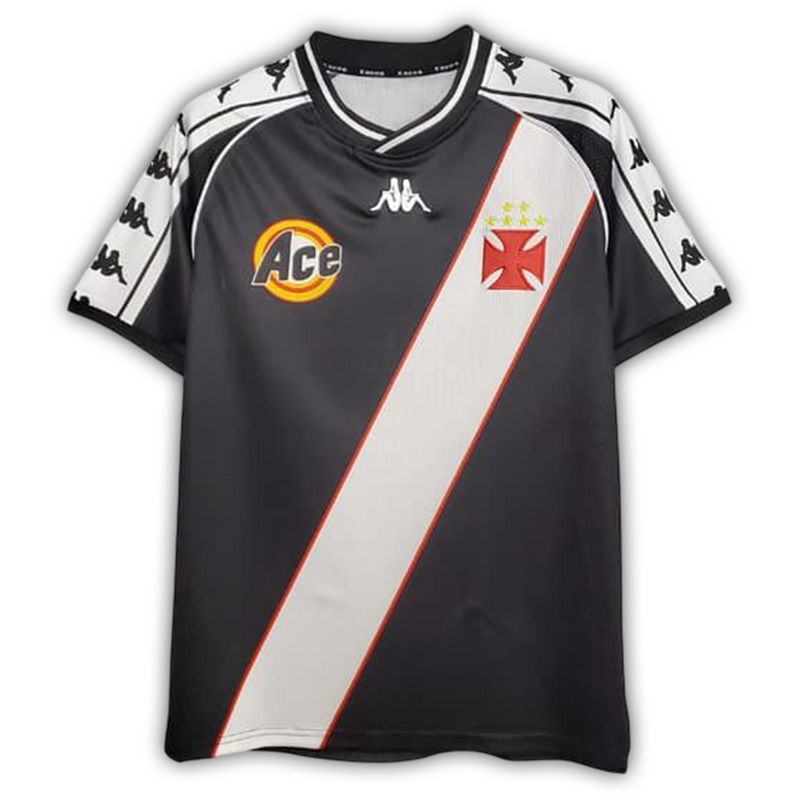 Camisa Vasco Away 1999/00 - Retrô Kappa Masculino - Preto e Branco