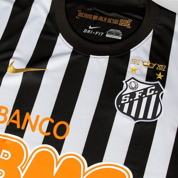 Camisa Santos Away 2012/13 - Retrô Nike Masculino - Branco e Preto
